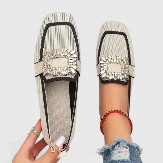 Doris | Women's Kristallschnalle Slip-On Loafers