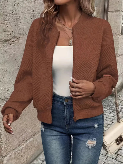 Jessica | Women's Knit Cardigan with Zip and Texture