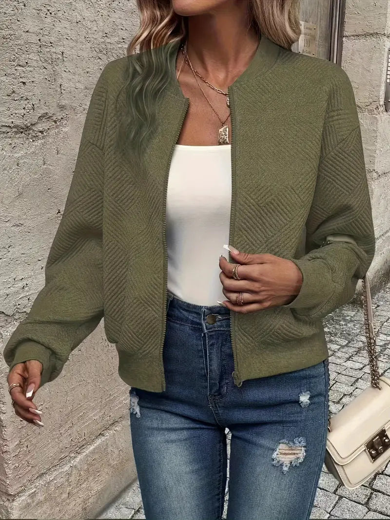 Jessica | Women's Knit Cardigan with Zip and Texture