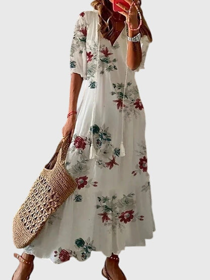 Adriana | Women's V-Neck Elegant Flattering Dress