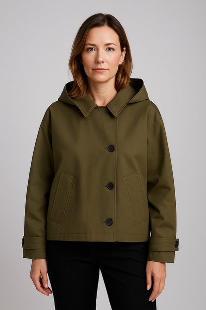 Gabriela | Women's Lightweight Waterproof Rain Jacket with Button Placket