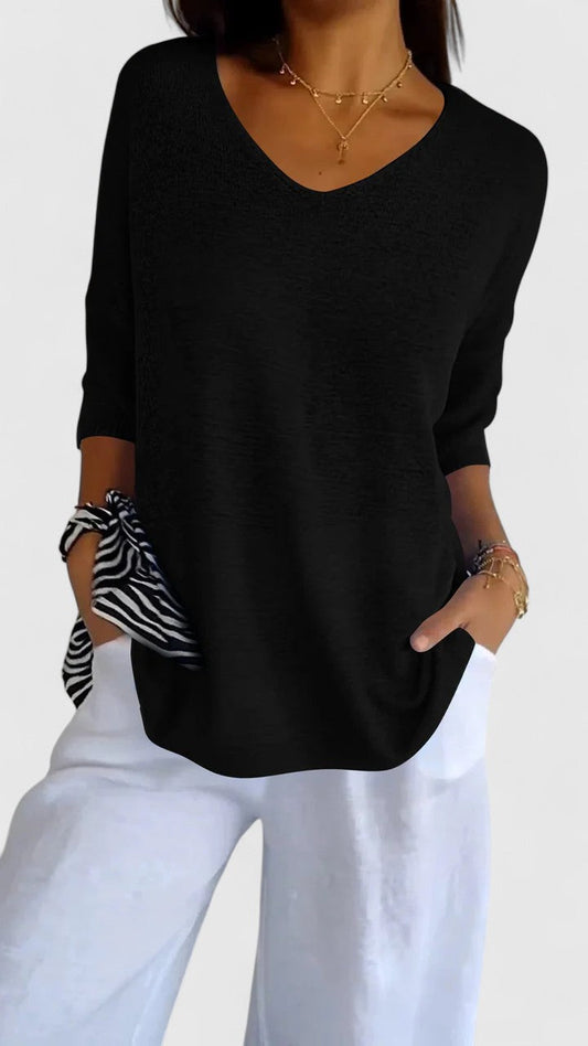 Alvia | Women's V-Neck Lightweight Casual Top