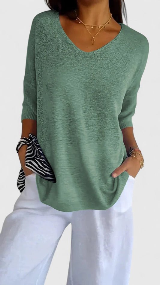 Alvia | Women's V-Neck Lightweight Casual Top
