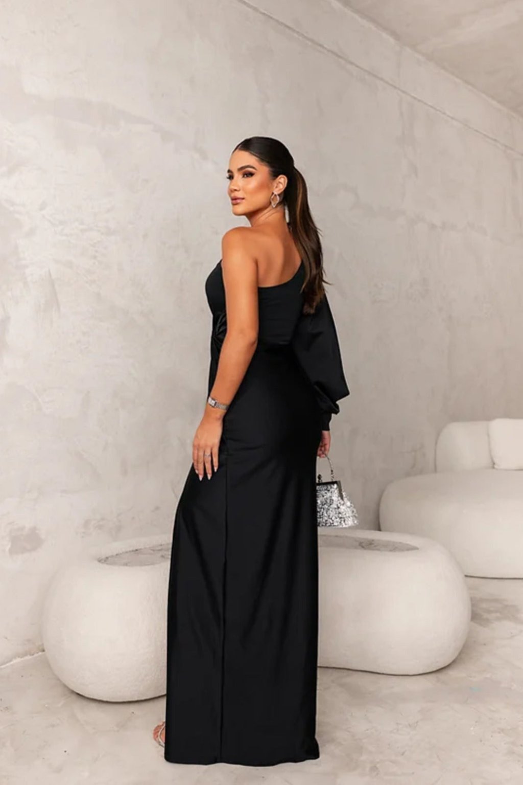 Kirsten | Women's Evening Dress with a Shoulder and Ruching