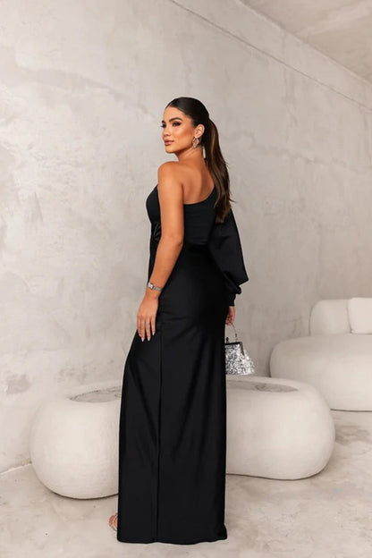 Kirsten | Women's Evening Dress with a Shoulder and Ruching