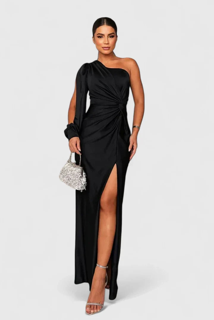 Kirsten | Women's Evening Dress with a Shoulder and Ruching