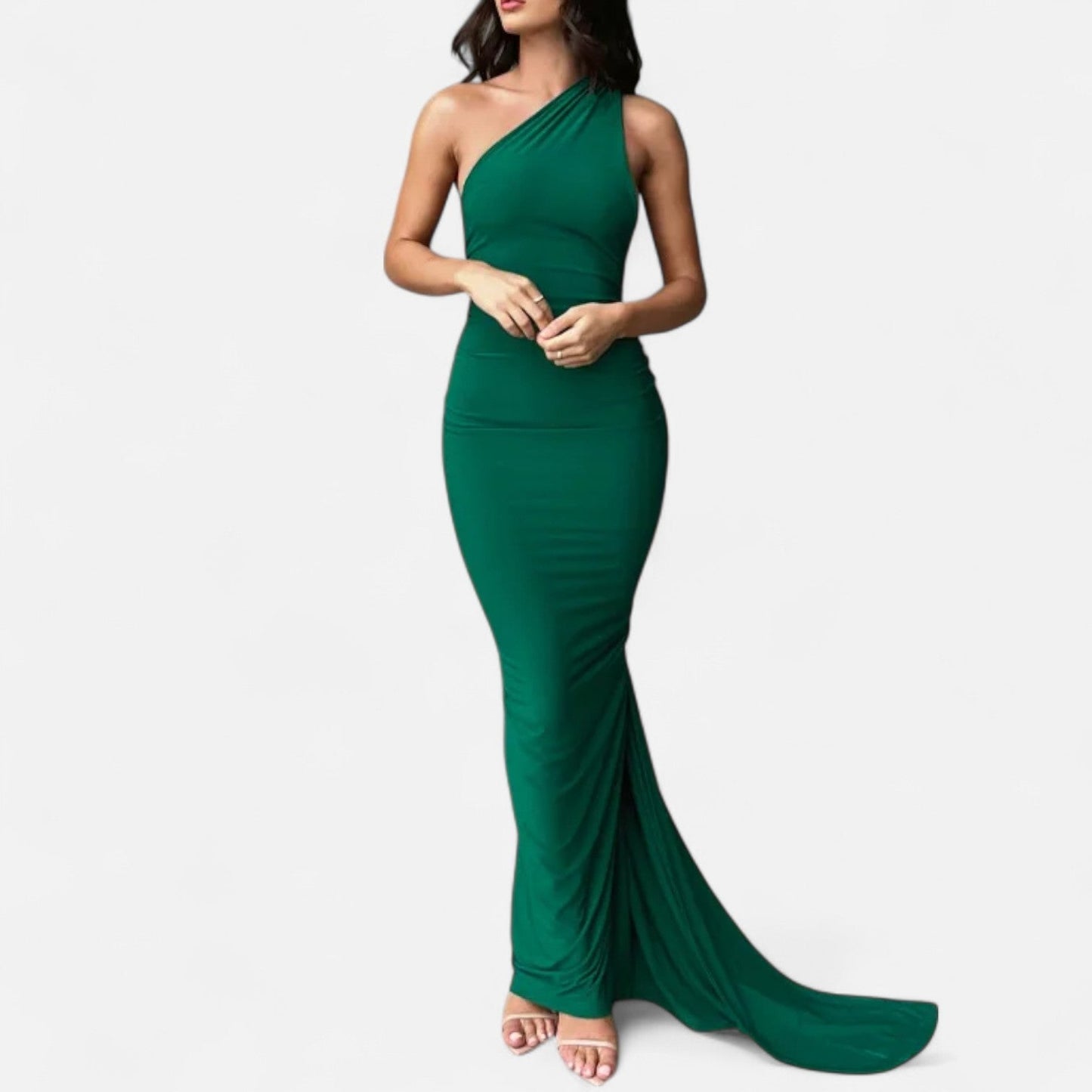 Lara | Women's Maxi Dress with One-Shoulder-Halter Neck