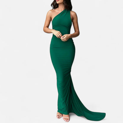 Lara | Women's Maxi Dress with One-Shoulder-Halter Neck