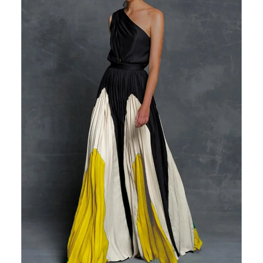 Sandra | Women's Modern Maxi Dress with Asymmetric Shoulder and Flowing Cut
