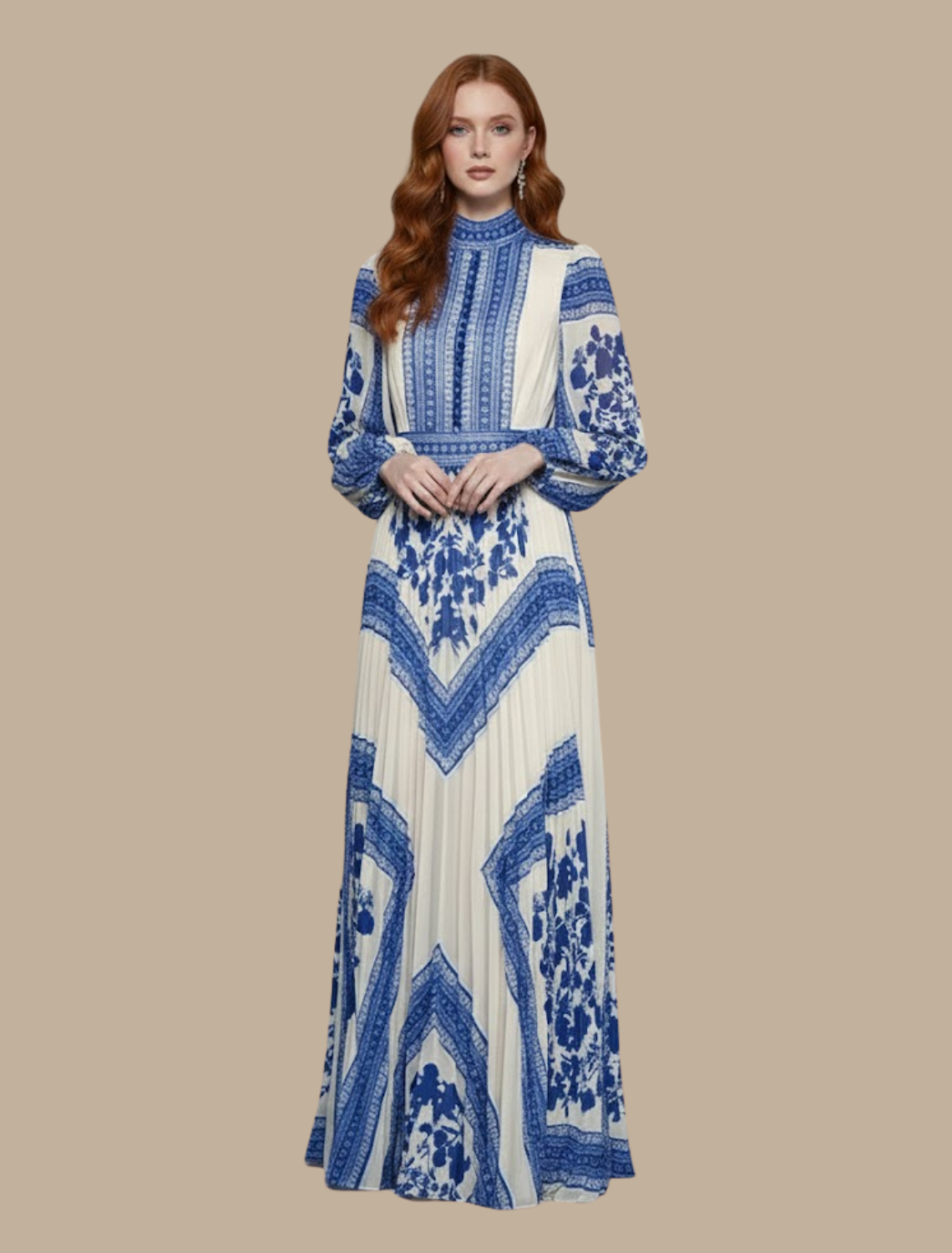 Anja | Women's Pleated Maxi-Evening Dress