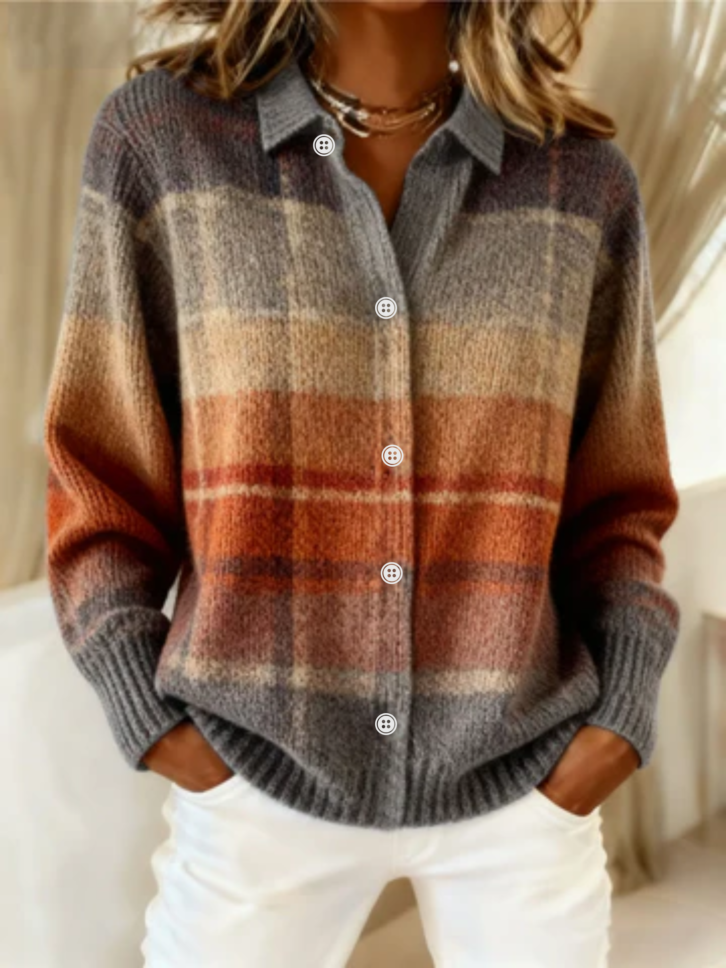 Suzette | Classic checkered blouse with timeless breathable everyday comfort