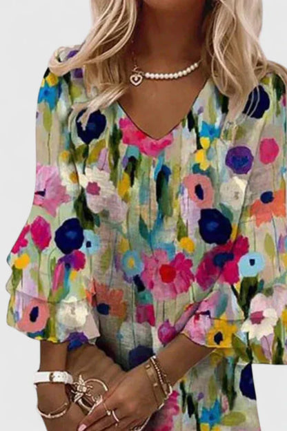 Elena | Mini V-Neck Floral Women's Dress