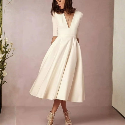 Tanya | Women's Flared Midi Wedding Dress