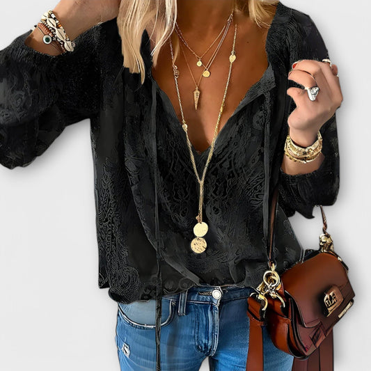 Aniela | Women's V-Neck Relaxed Boho Summer Top