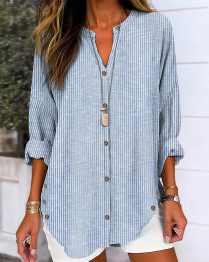 Lena | Women's Breathable Relaxed Striped Summer Blouse