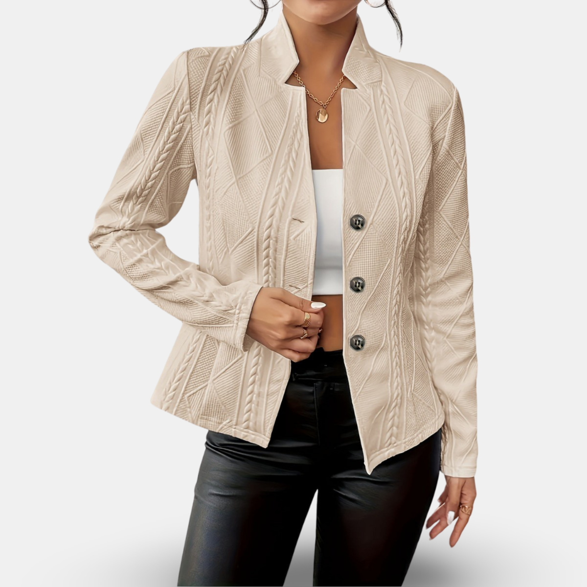 Chloe - Stylish Lightweight Buttoned Blazer Jacket
