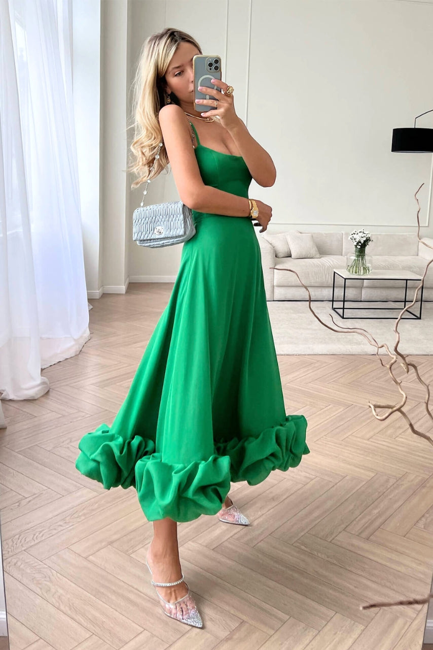 Jasmin | Women's elegant Dress for Wedding Guests with Ruffle Hem