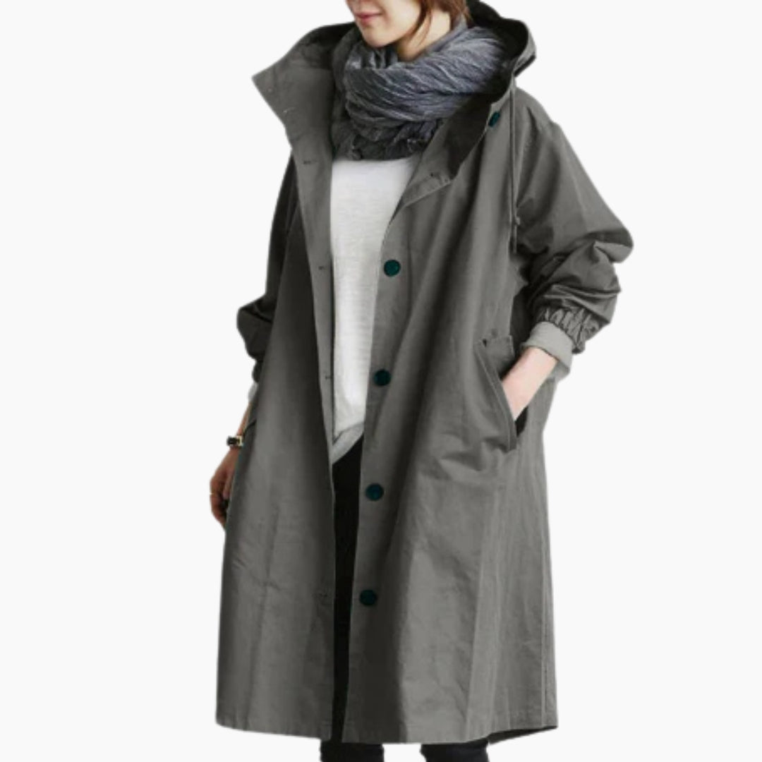 Edith | Women's long Streetcoat with Button Placket