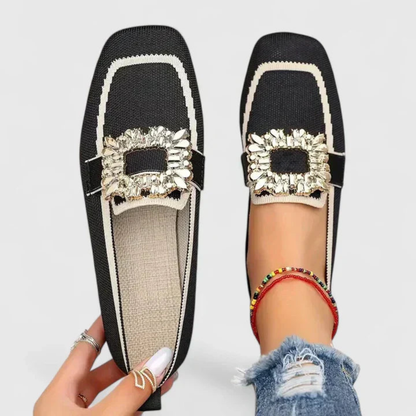 Doris | Women's Kristallschnalle Slip-On Loafers