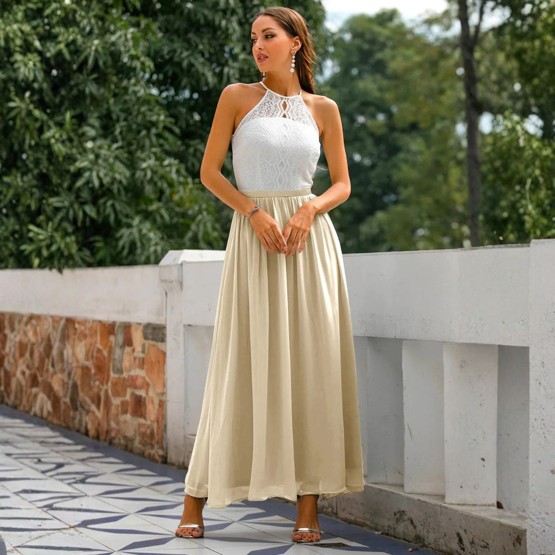 Franziska | Women's Wedding Guest Halter Neck Maxi Dress