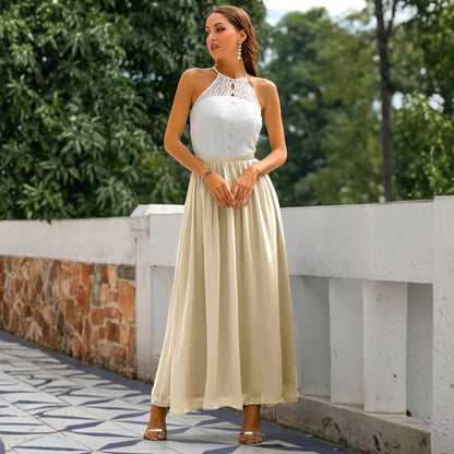 Franziska | Women's Wedding Guest Halter Neck Maxi Dress