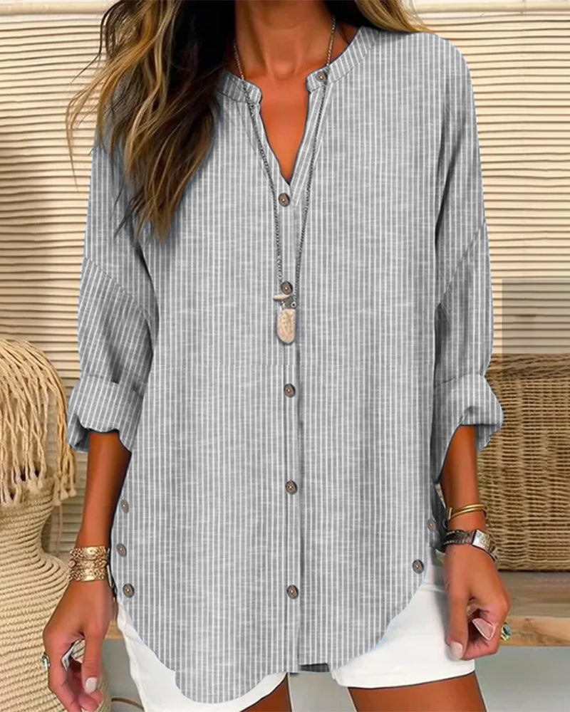 Lena | Women's Breathable Relaxed Striped Summer Blouse