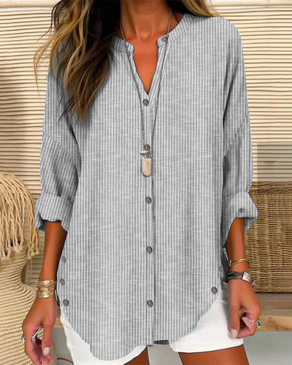 Lena | Women's Breathable Relaxed Striped Summer Blouse
