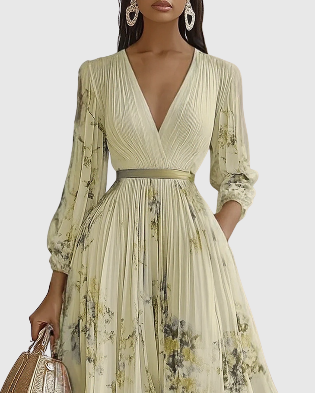 Isabella | Women's Sleeveless Pleated Floral Midi Dress