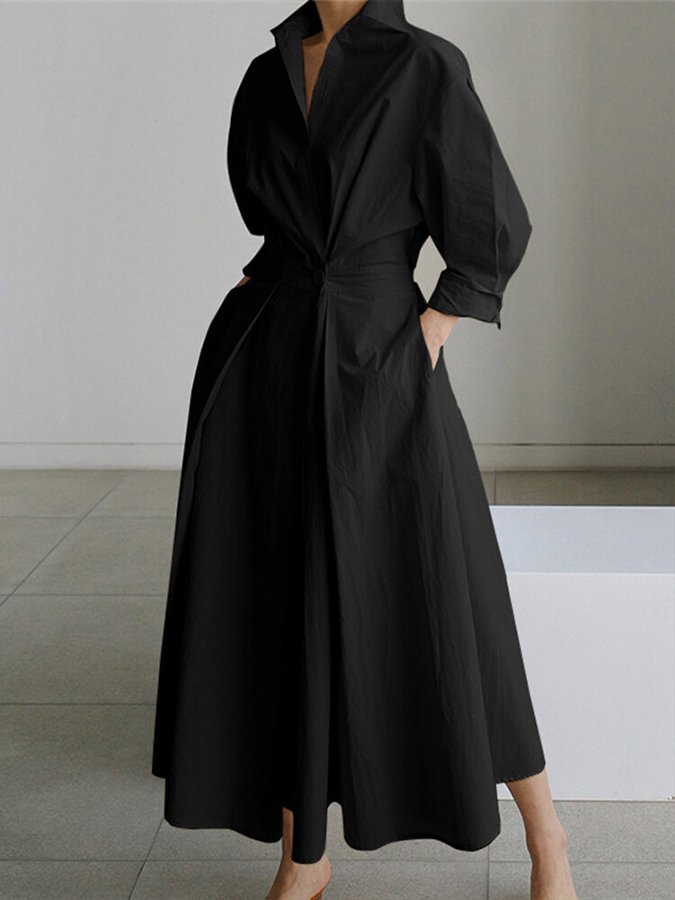 Jessica | Women's Fitted Shirt Maxi Dress