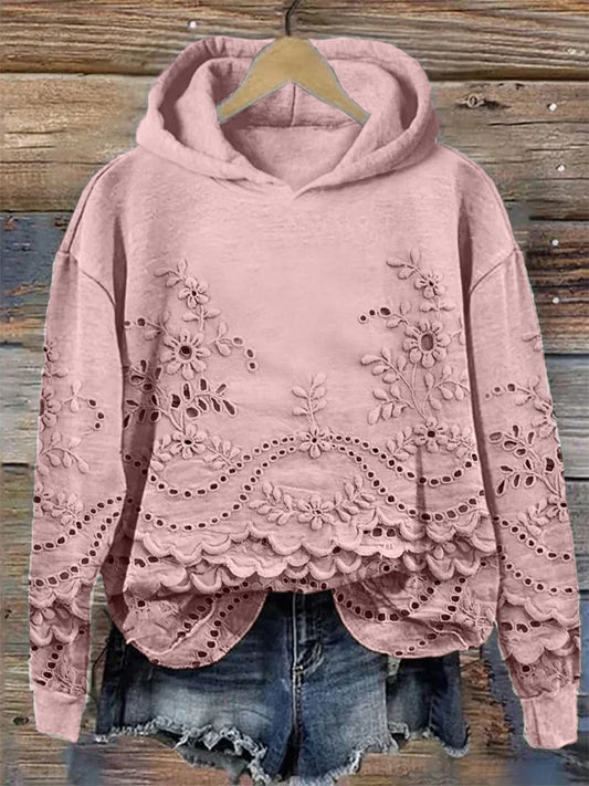 Artemia | Relaxed Floral Chic Flattering Hoodie