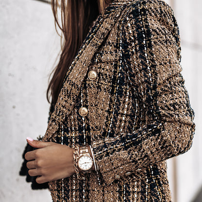 Katarina | Women's Relaxed Checked Tailored Blazer