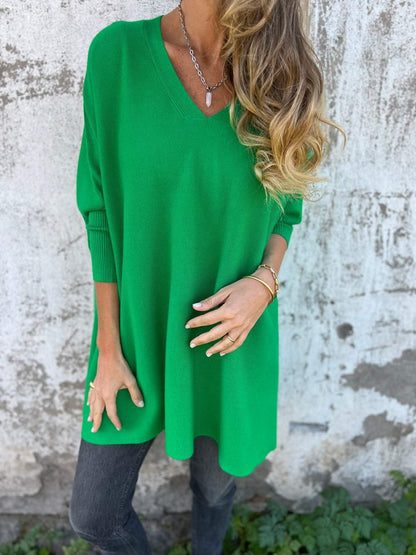 Tahlia | Women's V-Neck Relaxed Cozy Sweater
