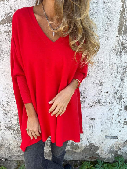 Tahlia | Women's V-Neck Relaxed Cozy Sweater