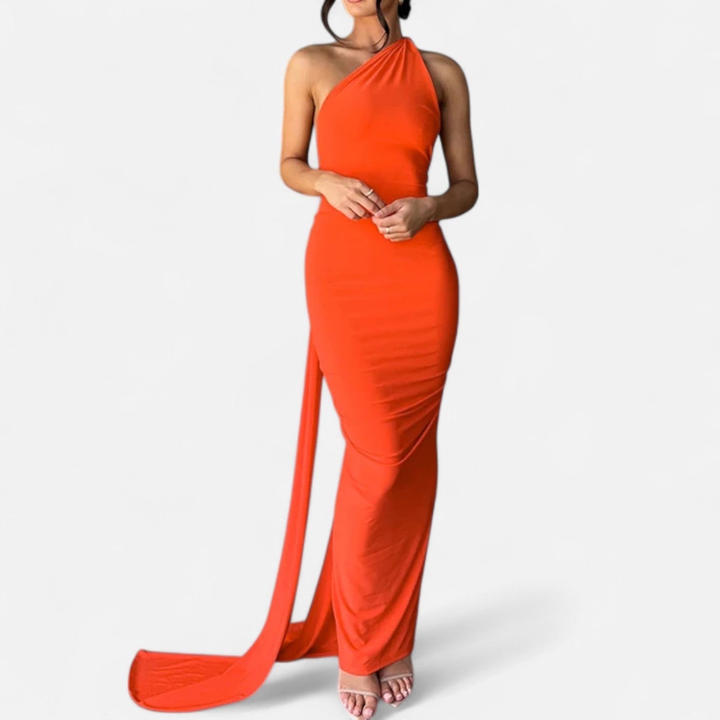 Lara | Women's Maxi Dress with One-Shoulder-Halter Neck