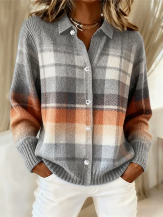 Gabrielle | Checkered blouse with crisp style and effortless everyday elegance