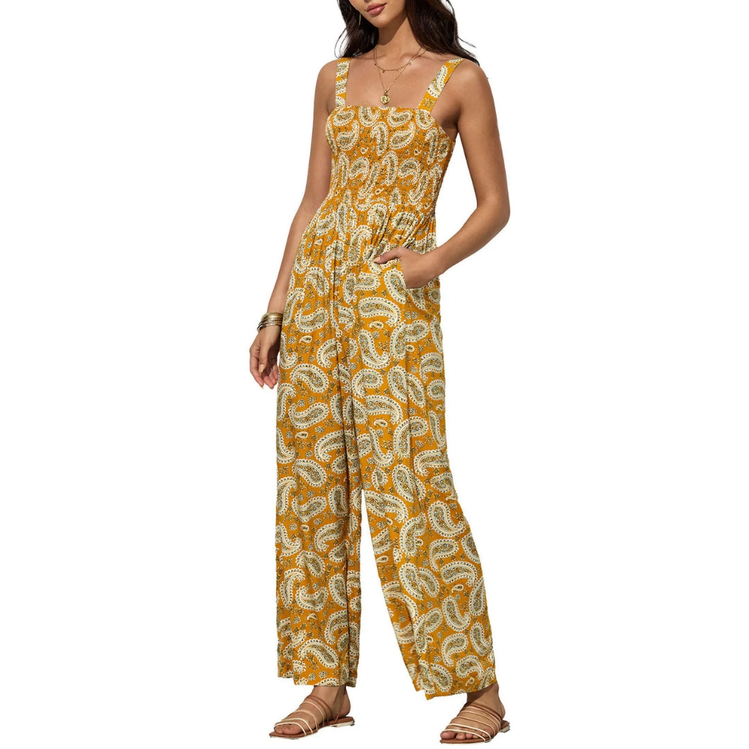 Ursula | Elegant Women's-Spring-Jumpsuit with Floral Print and wide Leg