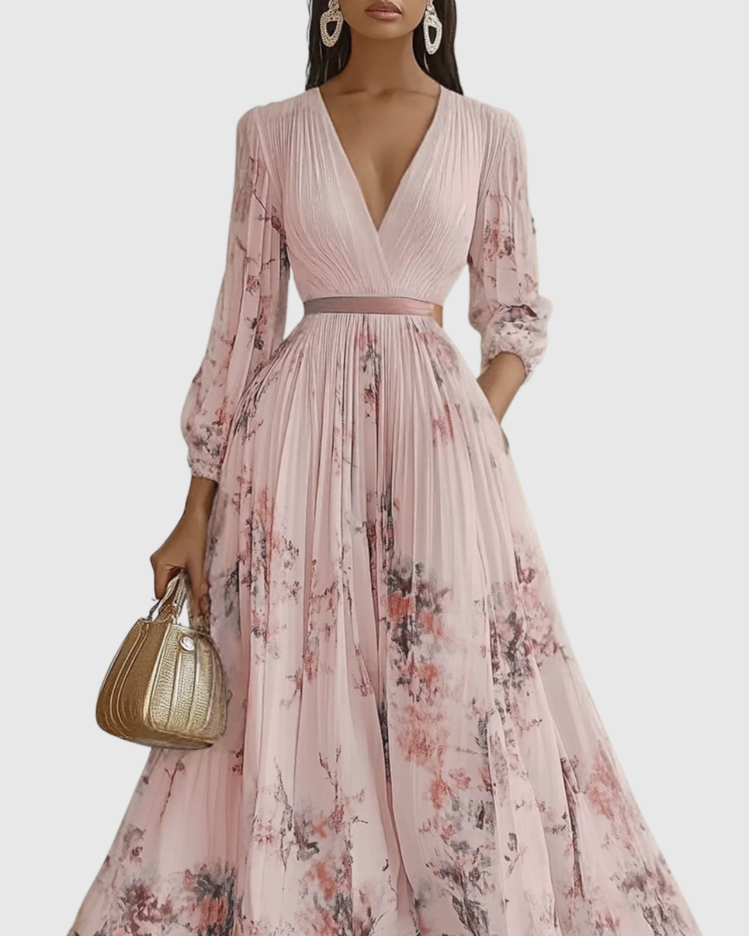 Isabella | Women's Sleeveless Pleated Floral Midi Dress