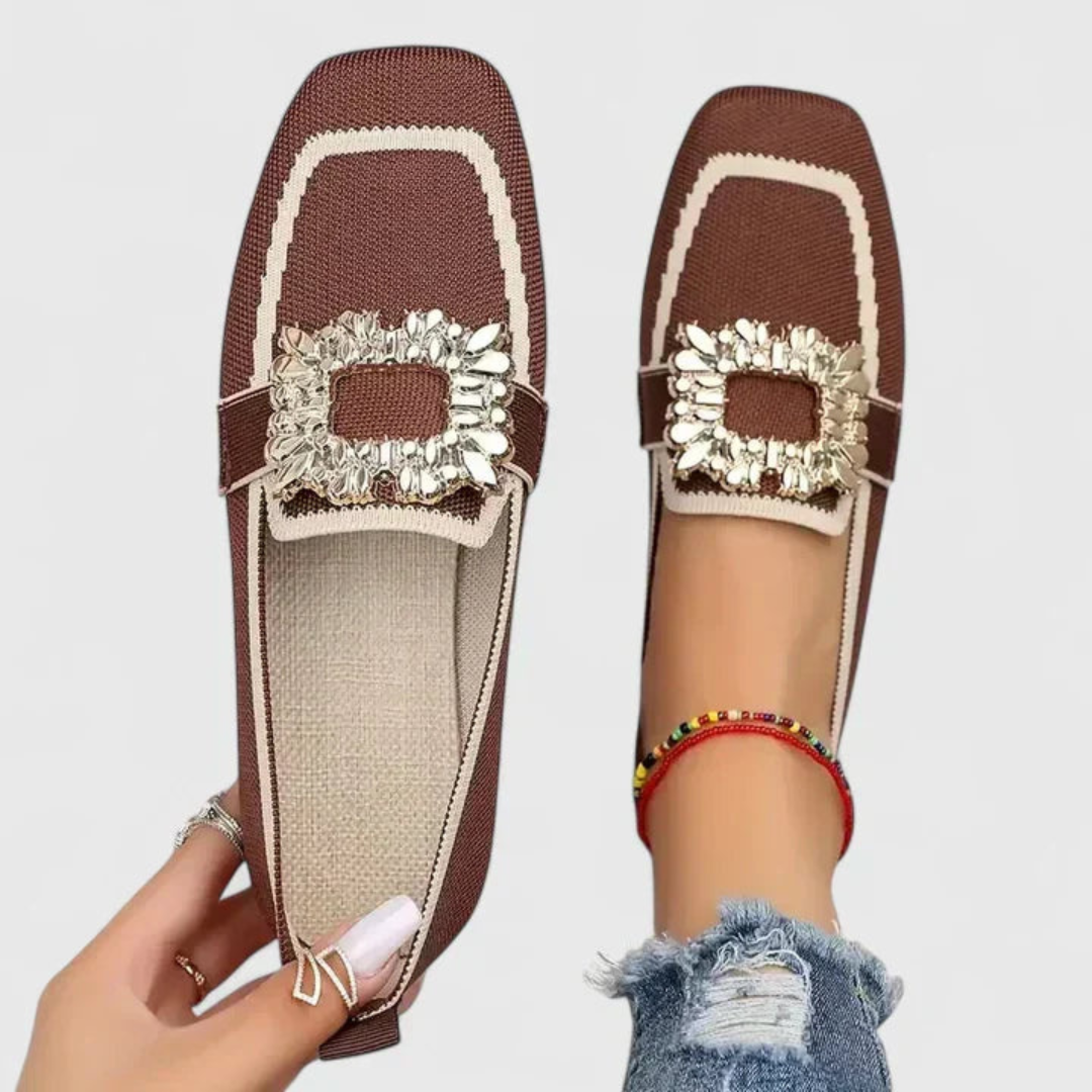 Doris | Women's Kristallschnalle Slip-On Loafers
