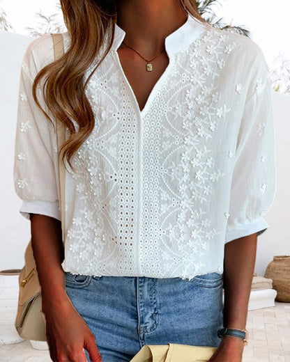 Susannah | Women's Breathable V-Neck Relaxed Summer Blouse
