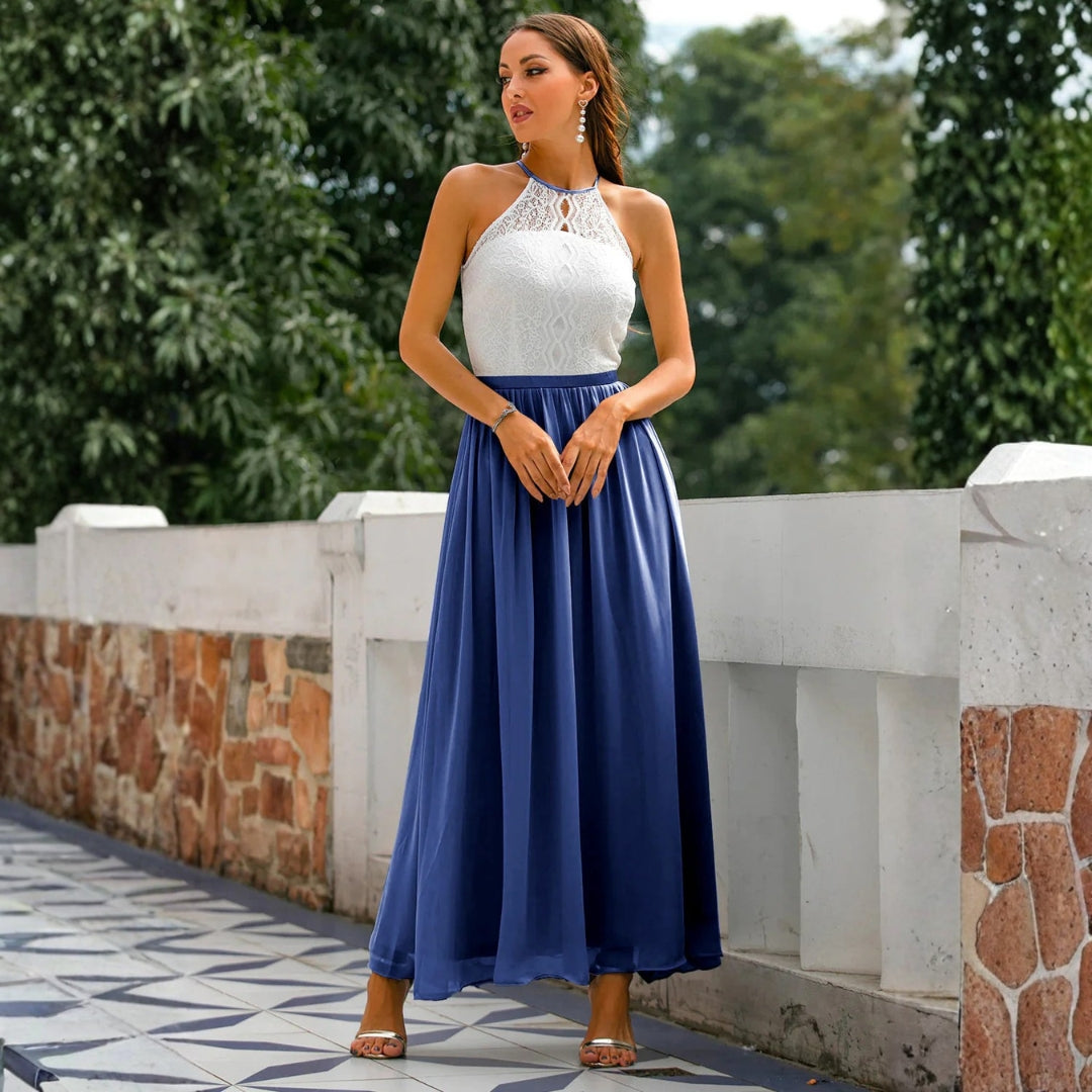 Franziska | Women's Wedding Guest Halter Neck Maxi Dress