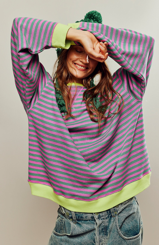 Anja | Women's Striped Round Neck Sweater for Spring