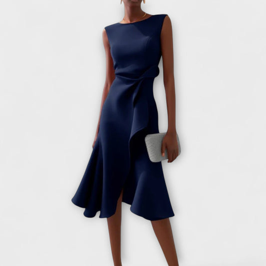 Beatrice | Women's Draped Asymmetrisches Midi Dress