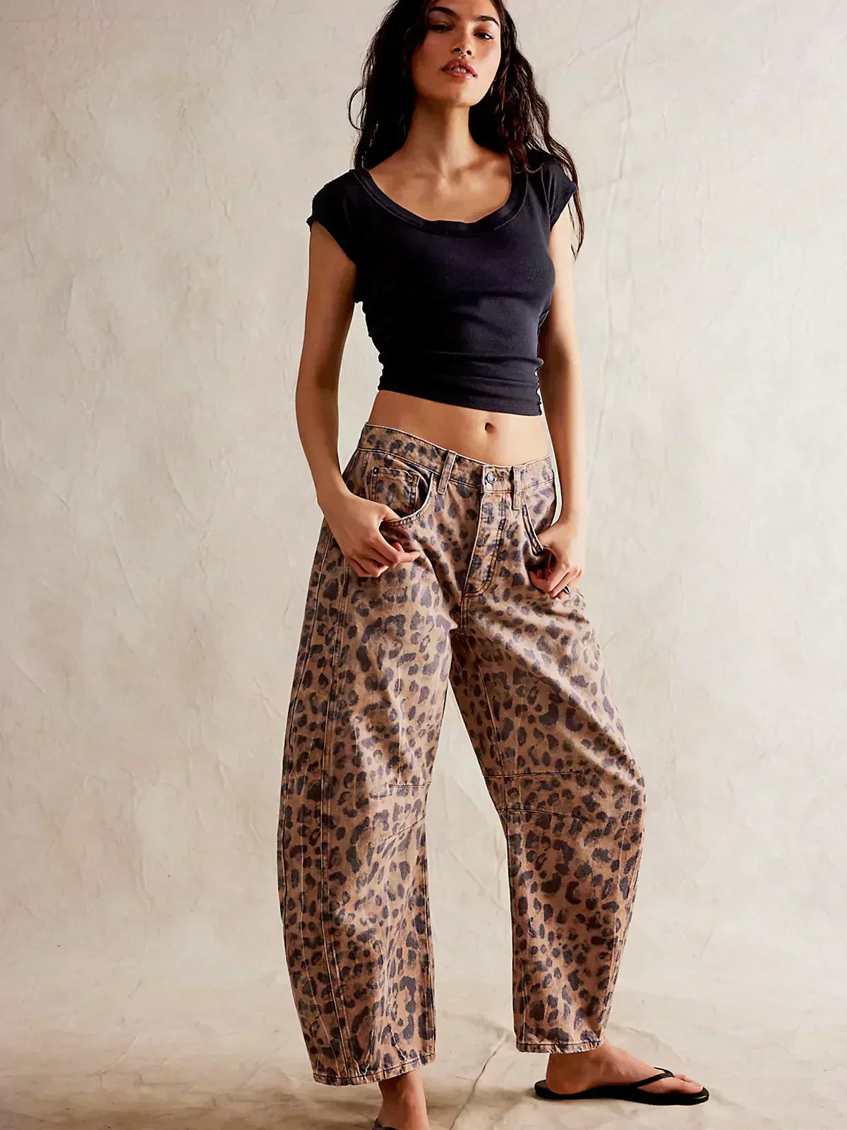 Gabriela | Women's Printed Jeans with Wide Leg