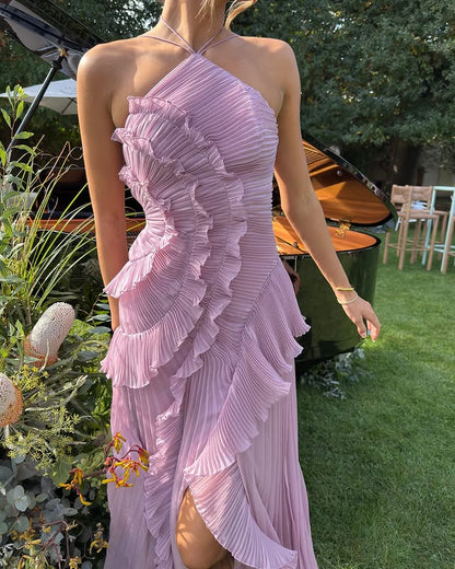 Emma | Halter Ruffle Tiered Maxi Dress