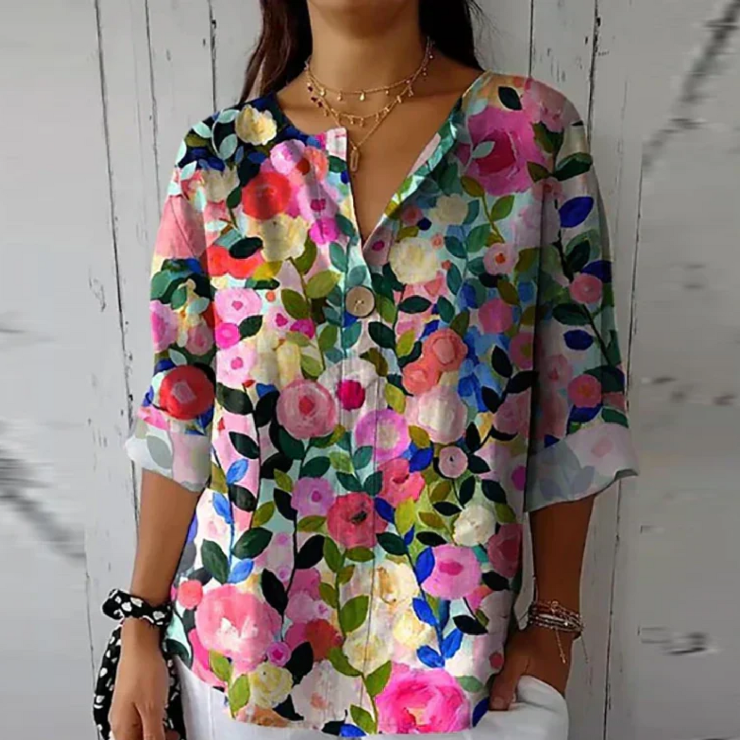 Michela | Breathable Floral Women's Elegant Blouse