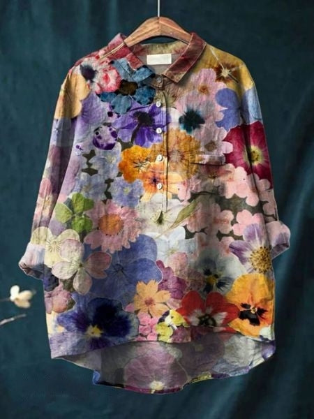Paulette | Floral blouse with romantic drape and feminine everyday elegance
