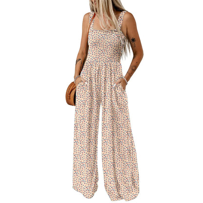 Ursula | Elegant Women's-Spring-Jumpsuit with Floral Print and wide Leg