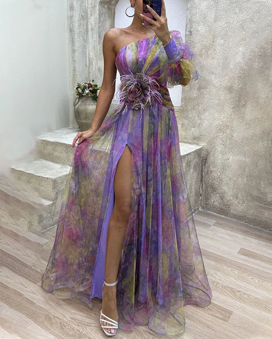 Karla | Women's Floral One-Shoulder Spring Dress