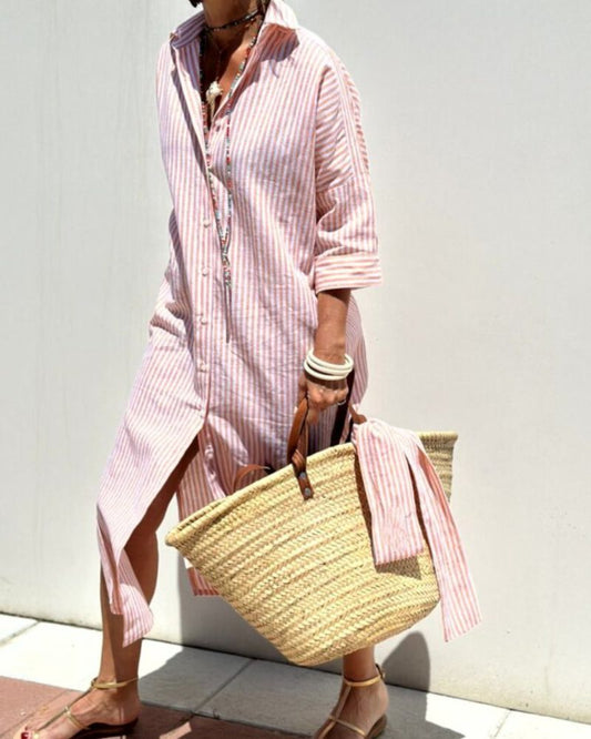 Jasmin | Women's Timeless Striped Summer Shirt Dress