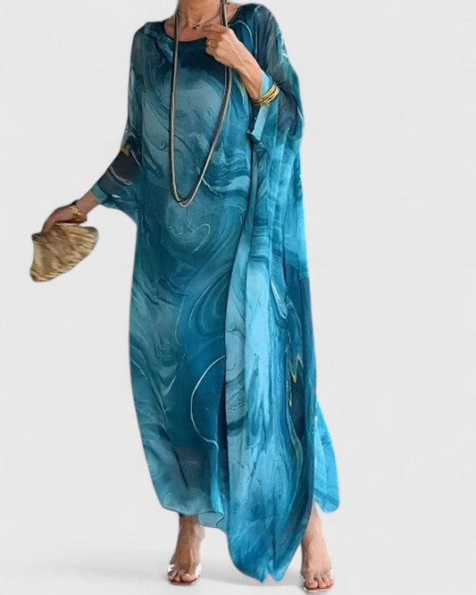 Doris | Women's Relaxed geschnittenes Maxi Dress with Batwing Sleeves